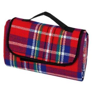 Rollup Picnic Blanket Mat with Handle & Velco Closure Acrylic Comfy 59"x51"